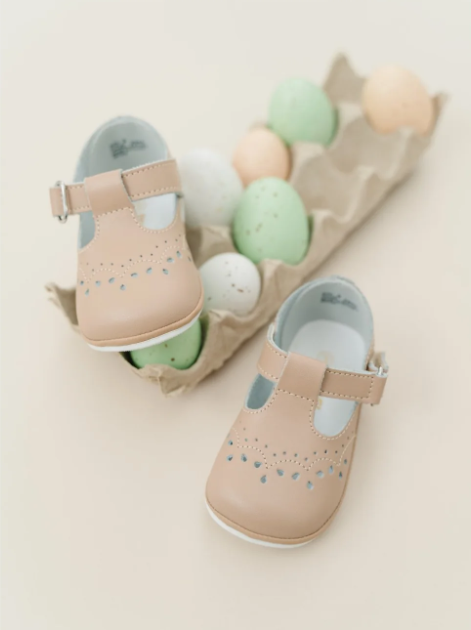 Birdie Leather T-Strap Mary Jane (Baby) - Latte